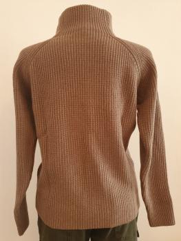 Preview: Strickpullover mit Kaschmir in Taupe
