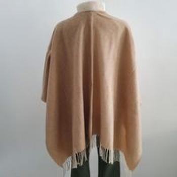 Preview: Poncho / Cape mit Kaschmir in Beige