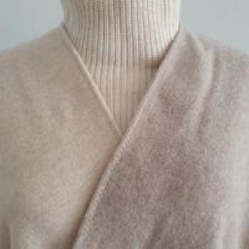 Poncho / Cape mit Kaschmir in Beige