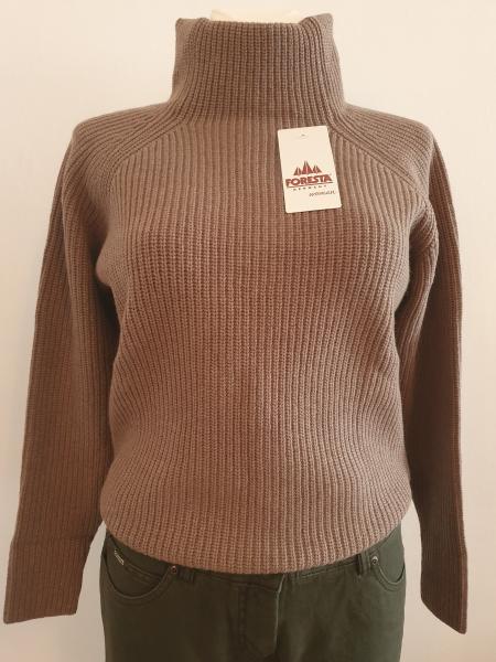 Strickpullover mit Kaschmir in Taupe