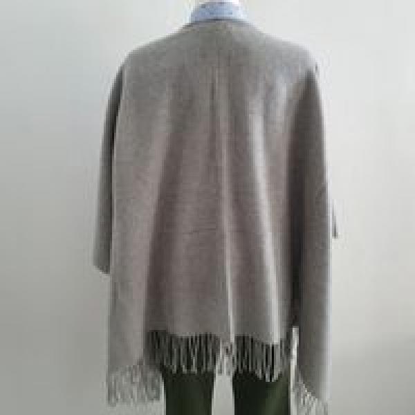 Poncho / Cape mit Kaschmir in Grau