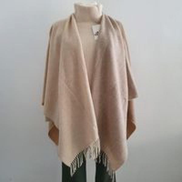 Poncho / Cape mit Kaschmir in Beige