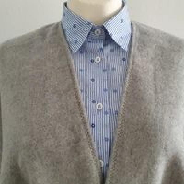 Poncho / Cape mit Kaschmir in Grau