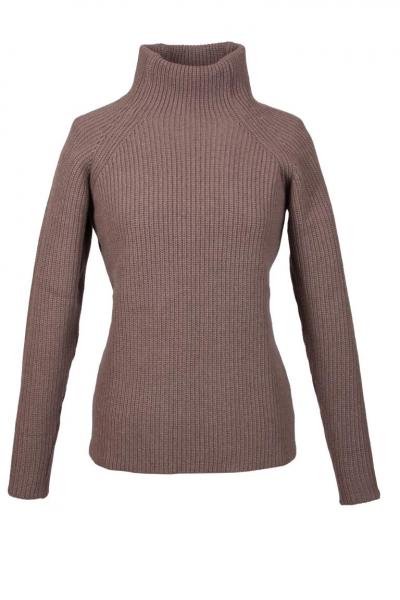 Strickpullover mit Kaschmir in Taupe